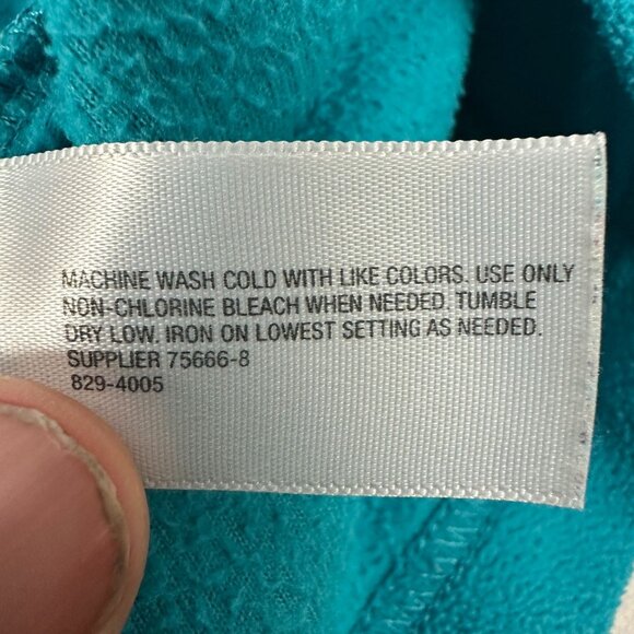 Made For Life Womens Teal Fleece Quarter-Zip Pullover Jacket Size Small - Picture 4 of 4